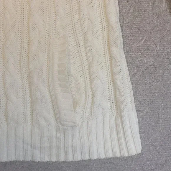 Liz Claiborne White Long Sleeve Cable Knit Pullover Sweater Size Large - Picture 8 of 12